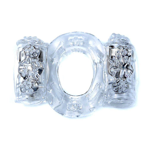 Boysoftoys - 67-00034 - Vibrating Cockring  - double Motors - Clear - batteries included - packed in plastic bag