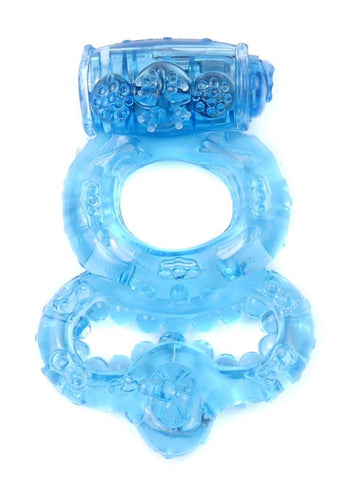 Bossoftoys - 67-00045 - Vibrating Cockring  - Blue - batteries included - packed in plastic bag