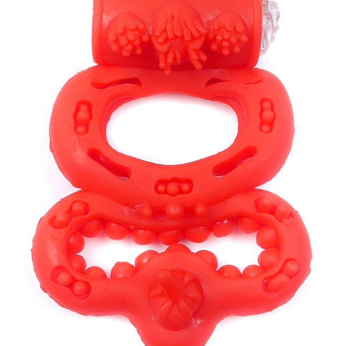 Boysoftoys - 67-00046 - Vibrating Cockring  - Red - batteries included - packed in plastic bag