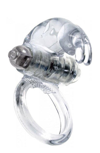Boysoftoys - 67-00049 - Rabbit Vibrating Cockring  - 7,5 cm - Clear - batteries included - packed in strong blister