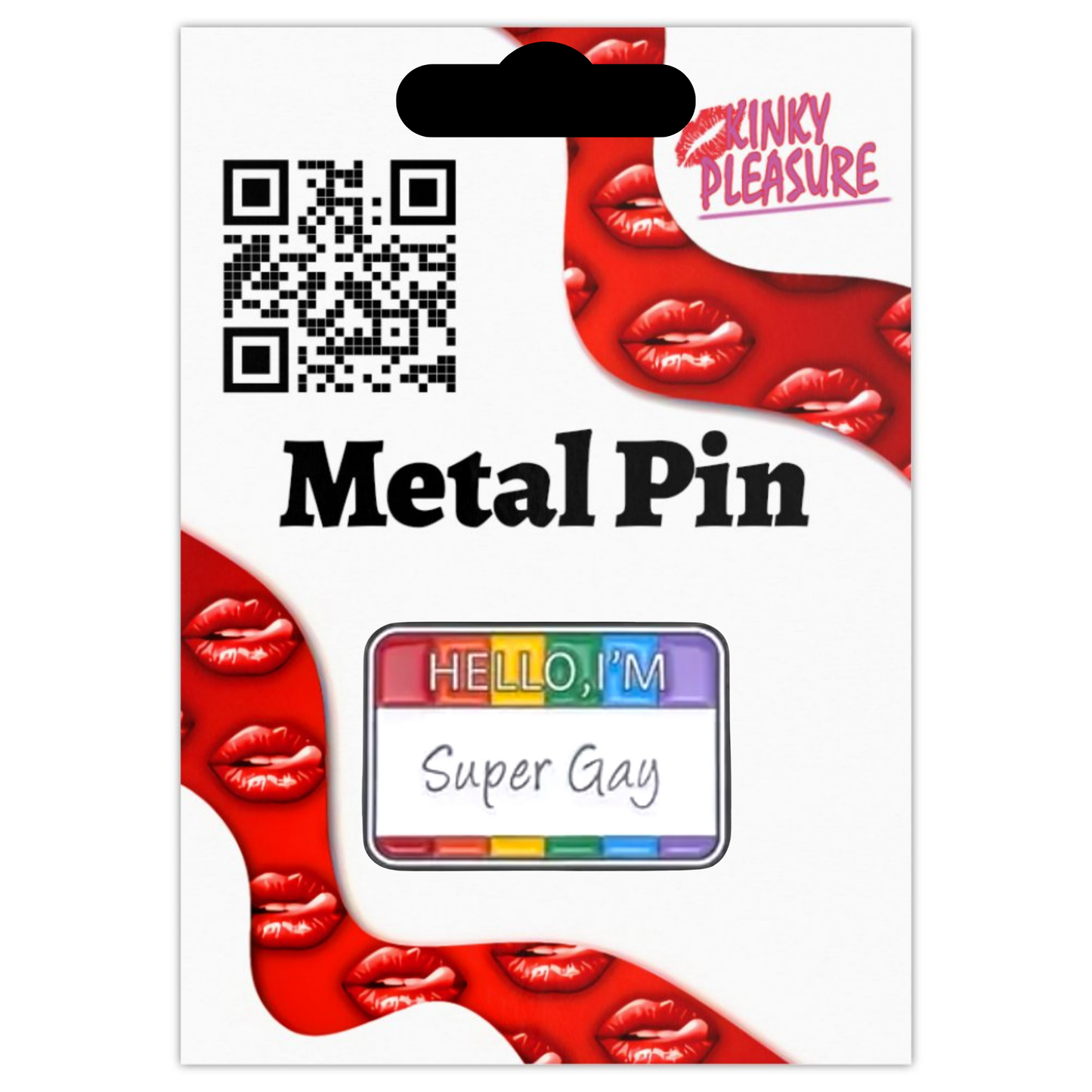 Kinky Pleasure - KPB008 - Badge / Pin - Hello Im Super Gay - 2,1x3cm