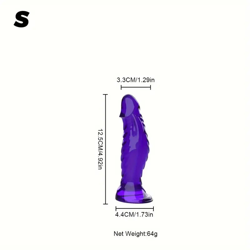 XXLtoys Mini Structured Silicone Dildo – Size (12.5cm) – in Black, Blue & Transparent
