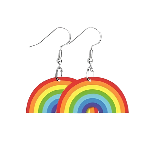 Kinky Pleasure - KPE003 - Rainbow Rainbow Earrings – Pride Theme Acrylic Design