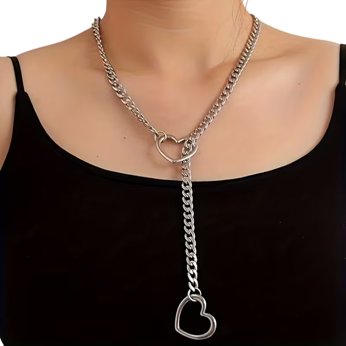 Kinky Pleasure - T269 - BDSM Necklace Choker Metallic Heart