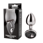 Power Escorts - BR137 - Metallic Anal Plug With Stone - 3 Sizes - 7 Colours