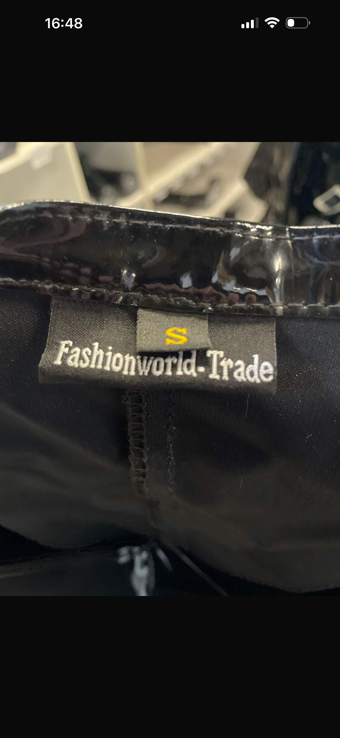 FashionWorld Kinky Glossy Black Open Dress – Size S