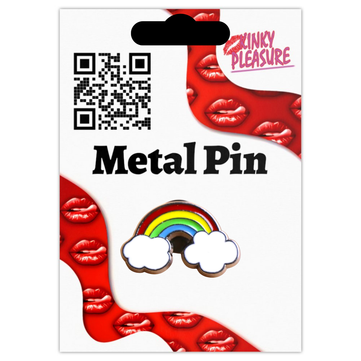 Kinky Pleasure - KPB003 - Badge / Pin - Rainbow Clouds - 1,5x2,5cm