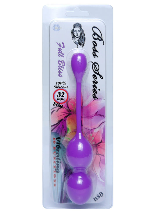 Bossoftoys - 75-00114 - Silicone Kegel Balls - length 16,5 cm - width  32mm  - 80g - 10 functions - Purple - strong blister