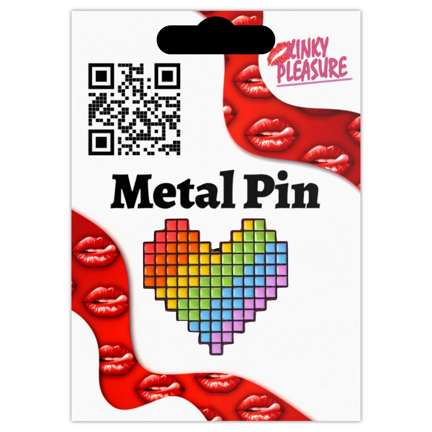 Kinky Pleasure - KPB001 - Badge / Pin - Graphic Heart – 3 x 4 cm