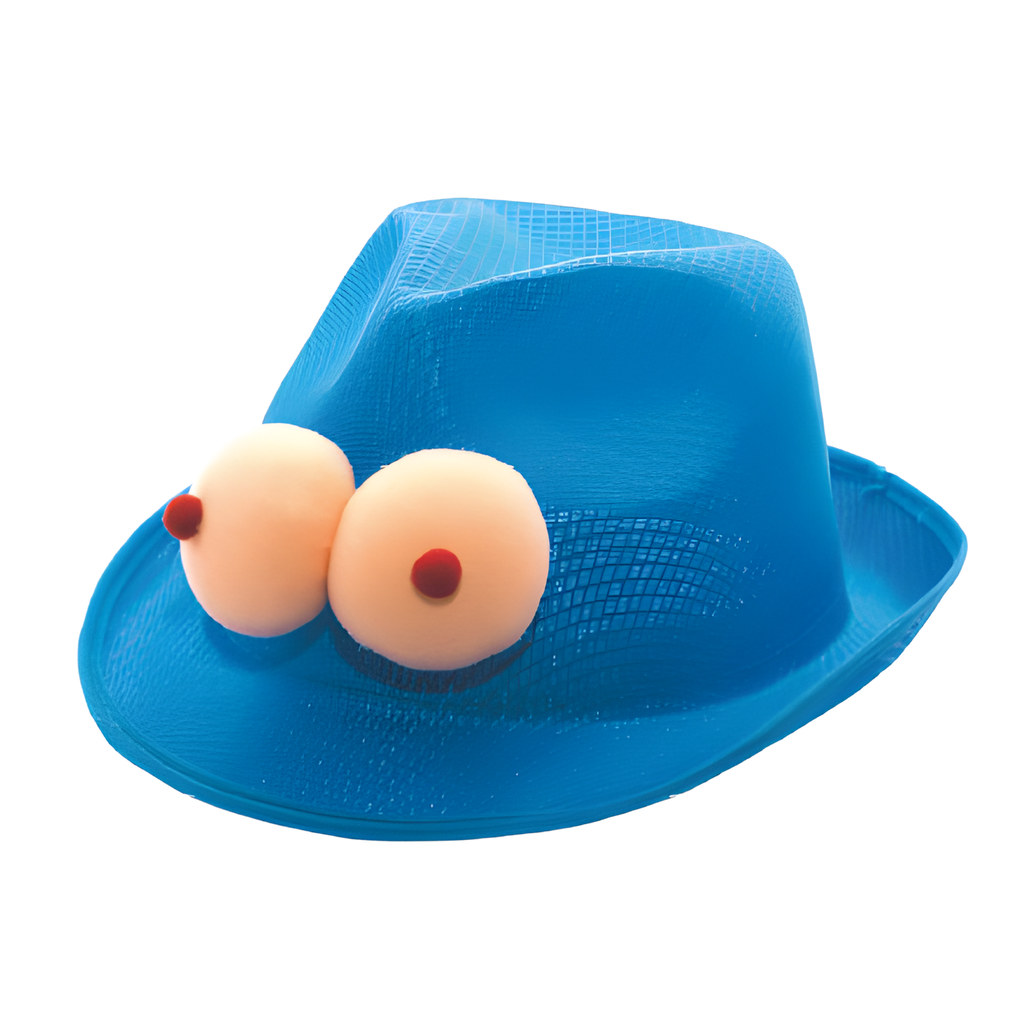 Kinky Pleasure - DS068 - Boobie Party Hat – Blue Fedora with Plush Breasts