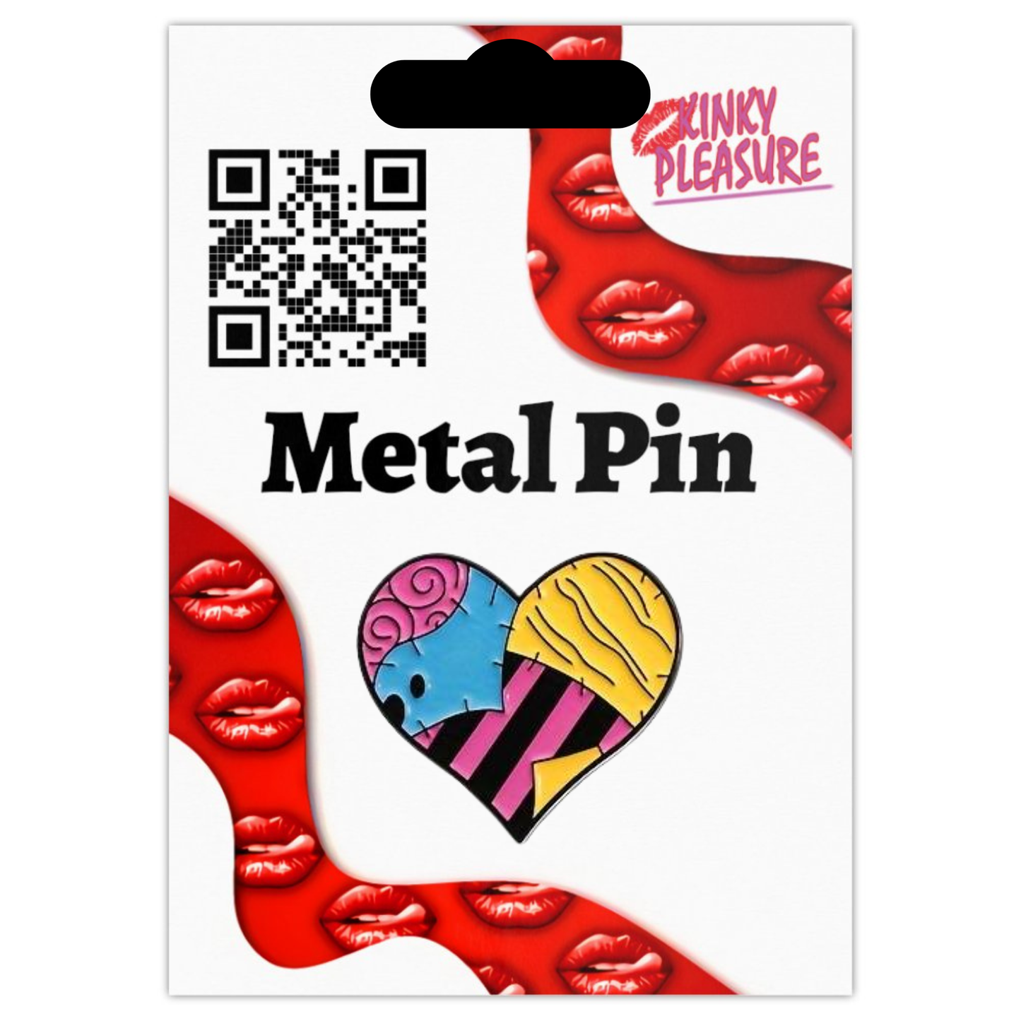 Kinky Pleasure – KPB085 –  Metal Pin - Love in Fragments – Multi Color Stitched Design