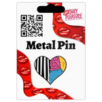 Kinky Pleasure – KPB084 –  Metal Pin -  Kinky Pleasure – KPB084 – Stitched Love  – Patchwork Heart in Bold Colors