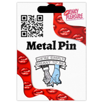 Kinky Pleasure – KPB087 – Metal Pin - Simply Meant To Be – Skeleton & Stitched Hand with Banner