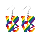 Kinky Pleasure - KPE004 - Rainbow Love Earrings – Pride Theme Acrylic Design