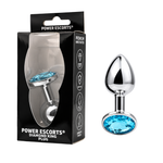 Power Escorts - BR137 - Metallic Anal Plug With Stone - 3 Sizes - 7 Colours