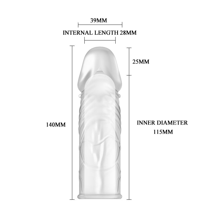 Baile - BI-010045E  Penis Sleeve  Clear - 14 Cm  Dia 3,9 Cm