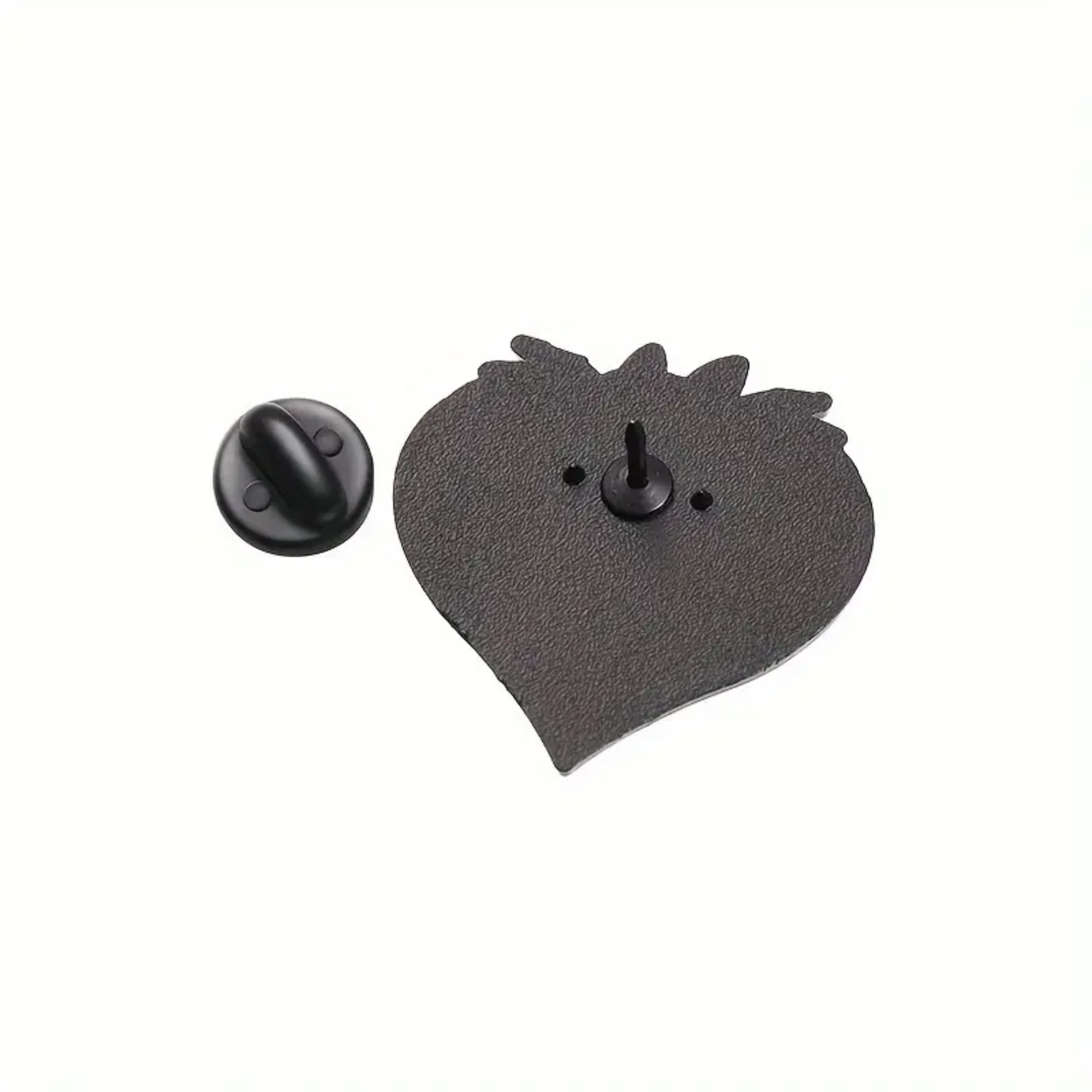 Kinky Pleasure – KPB083 –  Metal Pin -  Striped Bat Heart - Gothic Black & White Design