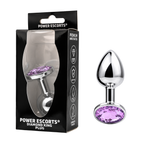 Power Escorts - BR137 - Metallic Anal Plug With Stone - 3 Sizes - 7 Colours