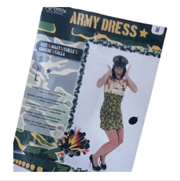 Sexy Short Army Dress for Women – Military Roleplay Costume – Size Medium