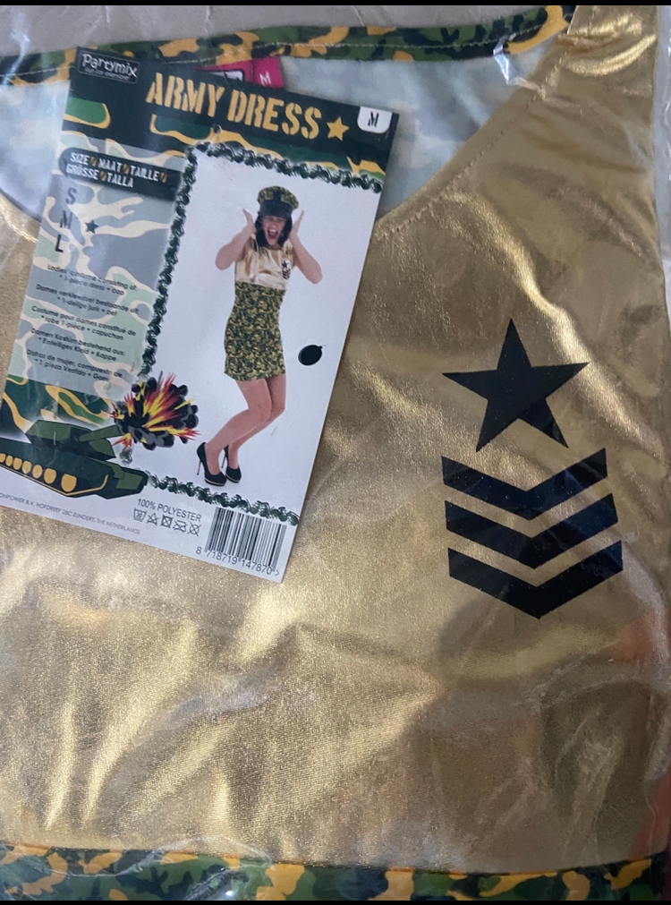 Sexy Short Army Dress for Women – Military Roleplay Costume – Size Medium