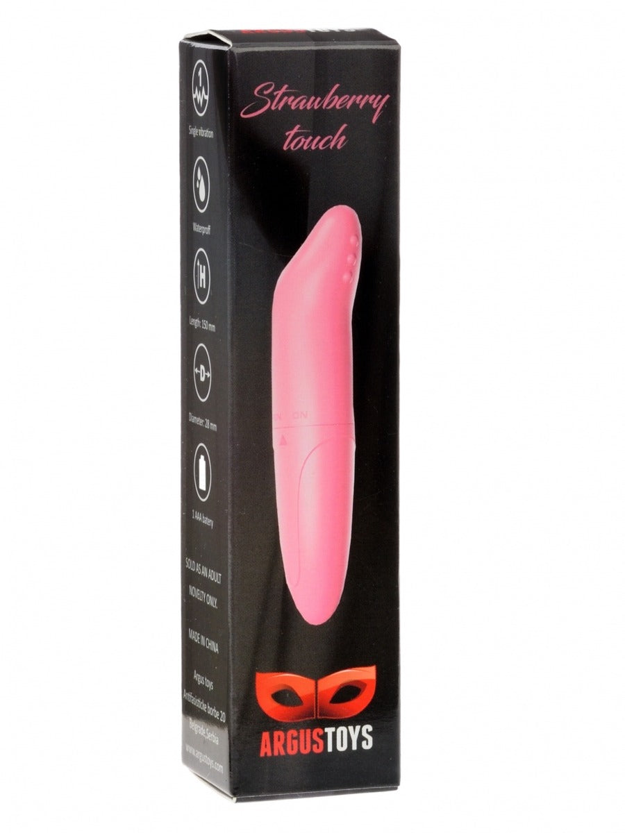 Argus Strawberry Touch Mini G Spot Vibrator - Clitoris Stimulator - Pink - 118mm - AT 001109
