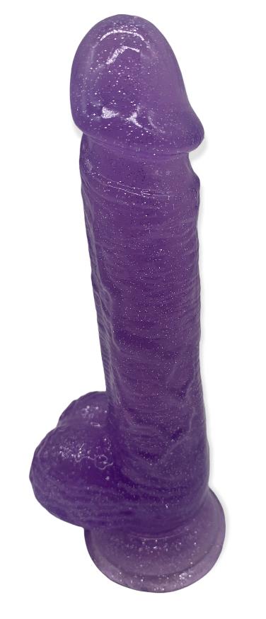 Argus Stardust Lover Purple Glitter Dildo - 21 Cm - Packed in Strong Blister - AT 001120