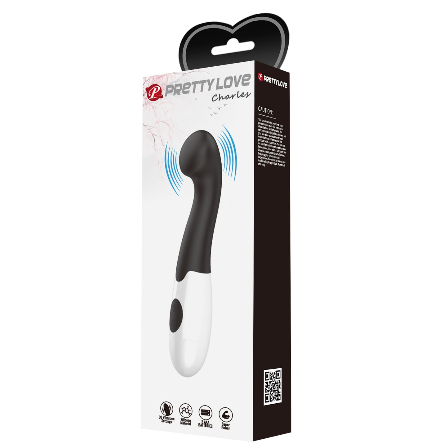 Baile - BI-014221-A3 - Pretty Love Charles Black Silicone Vibrator 30 Vibration Modes
