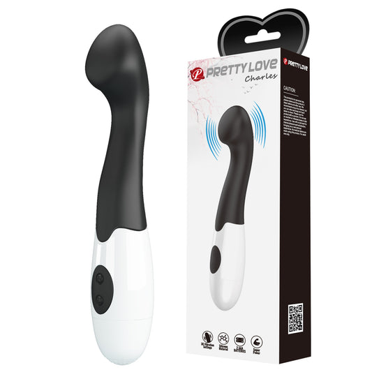 Baile - BI-014221-A3 - Pretty Love Charles Black Silicone Vibrator 30 Vibration Modes