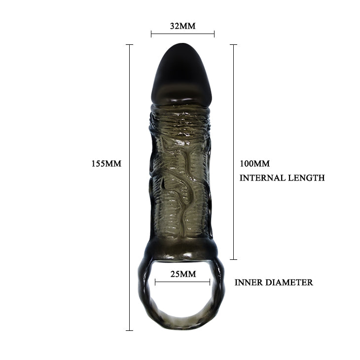 Baile - BI-026211-1  -  Penis Sleeve Black 15,5 Cm Dia 3,2 Cm - 6,1 Inch Extender