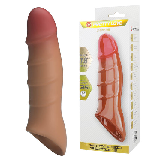 Pretty Love - BI-026278N-1  - Penis Sleeve – Damell Brown 19,8 CM