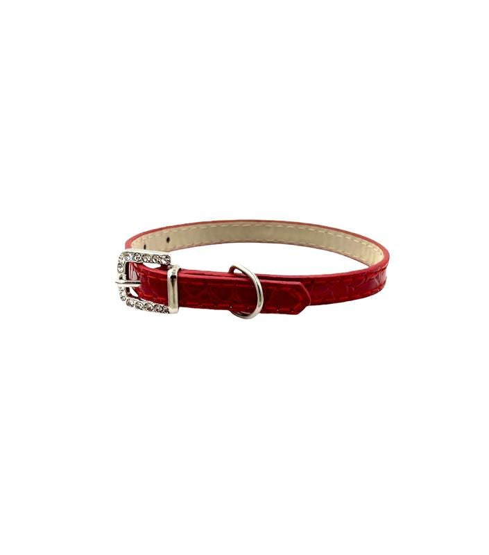 Cat Collar / Small Dog Collar - Red - Dia 8 CM - Lenght 31 CM - Width 1 CM