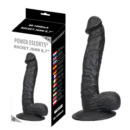 Power Escorts - BR109 - Rocket John 8,7'' - Realistic Dildo - 8,7 Inch / 22 CM - 2 Colours