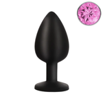 Power Escorts - BR135 - Diamond King - Silicone Butt Plug - Black - 7 Colours - 3 Sizes