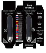 Power Escorts - BR139 Black - Gigolo G Spot Black Vibrator - Rechargeable