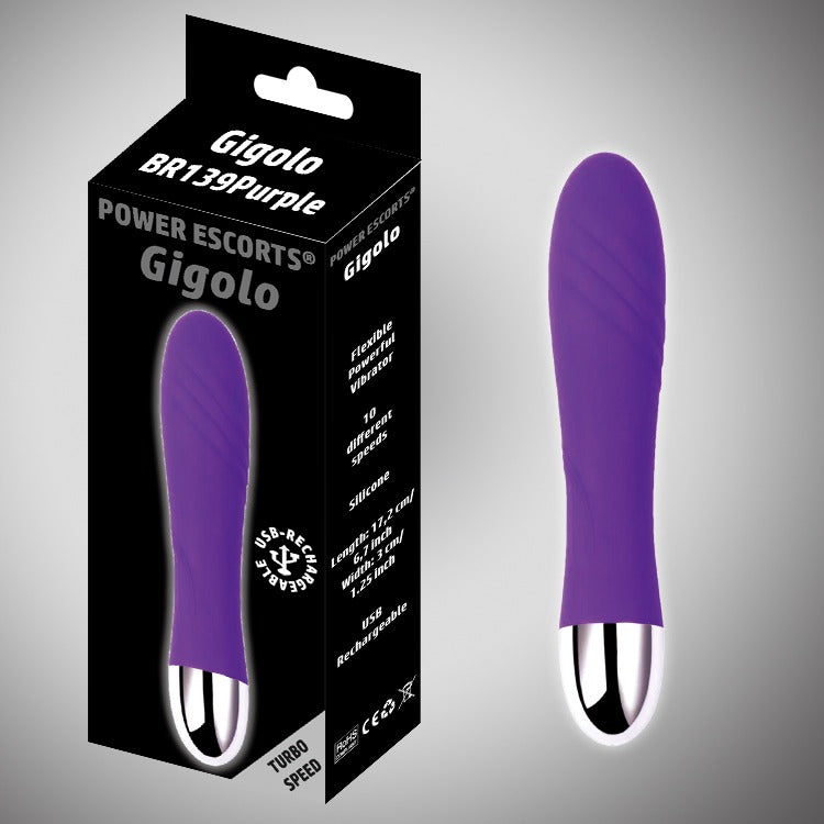 Power Escorts - BR139 Purple - Gigolo G Spot Purple Vibrator - Rechargeable