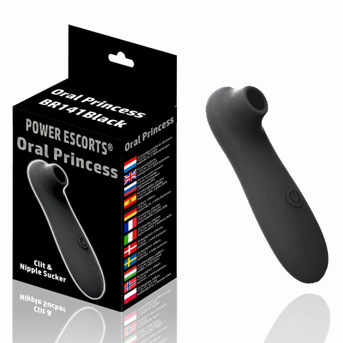 Power Escorts - BR141 Black - Clitoris Oral Sucker Vibrator - Clitoral Stimulator