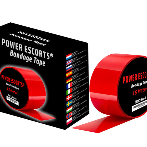 Power Escorts - BR176 Red Bondage Tape - Kinky Fetish - 15 Meter