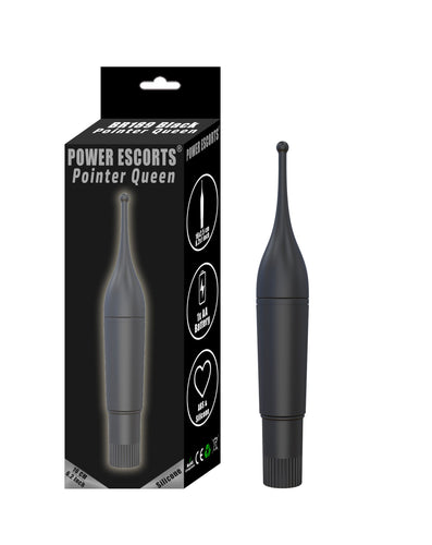 Power Escorts - BR189 Black - Pointer Queen - Clitoris point Vibrator - 18.5 CM