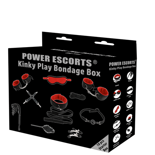 Power Escorts - BR195 - Kinky Play Luxury 10 Pcs Bondage Box