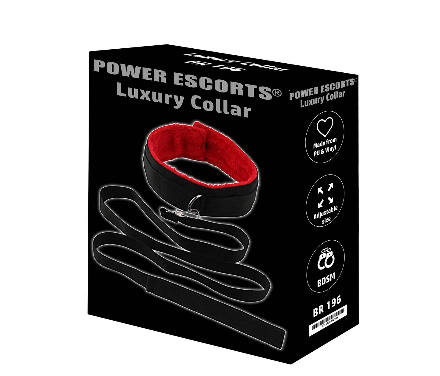 Power Escorts - BR196 - Luxury Kinky Collar - Bondage - BDSM - Black