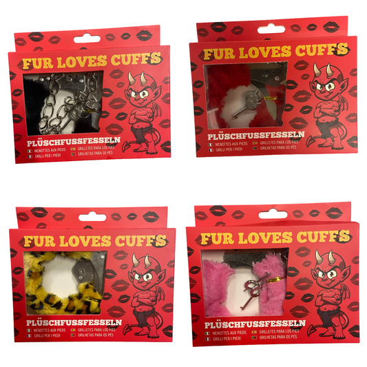 Furry Cuffs Mix Box  total 24 Pcs  4 Colours Extra Heavy - Extra Long Chain - extra Big - each Cuffs 265 Gram