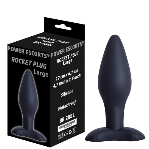 Power Escorts - BR208 L - Rocket Plug Large Anal Plug  - 12 × 6,7 CM / 4,7 × 2,6Inch - Silicone Butt plug