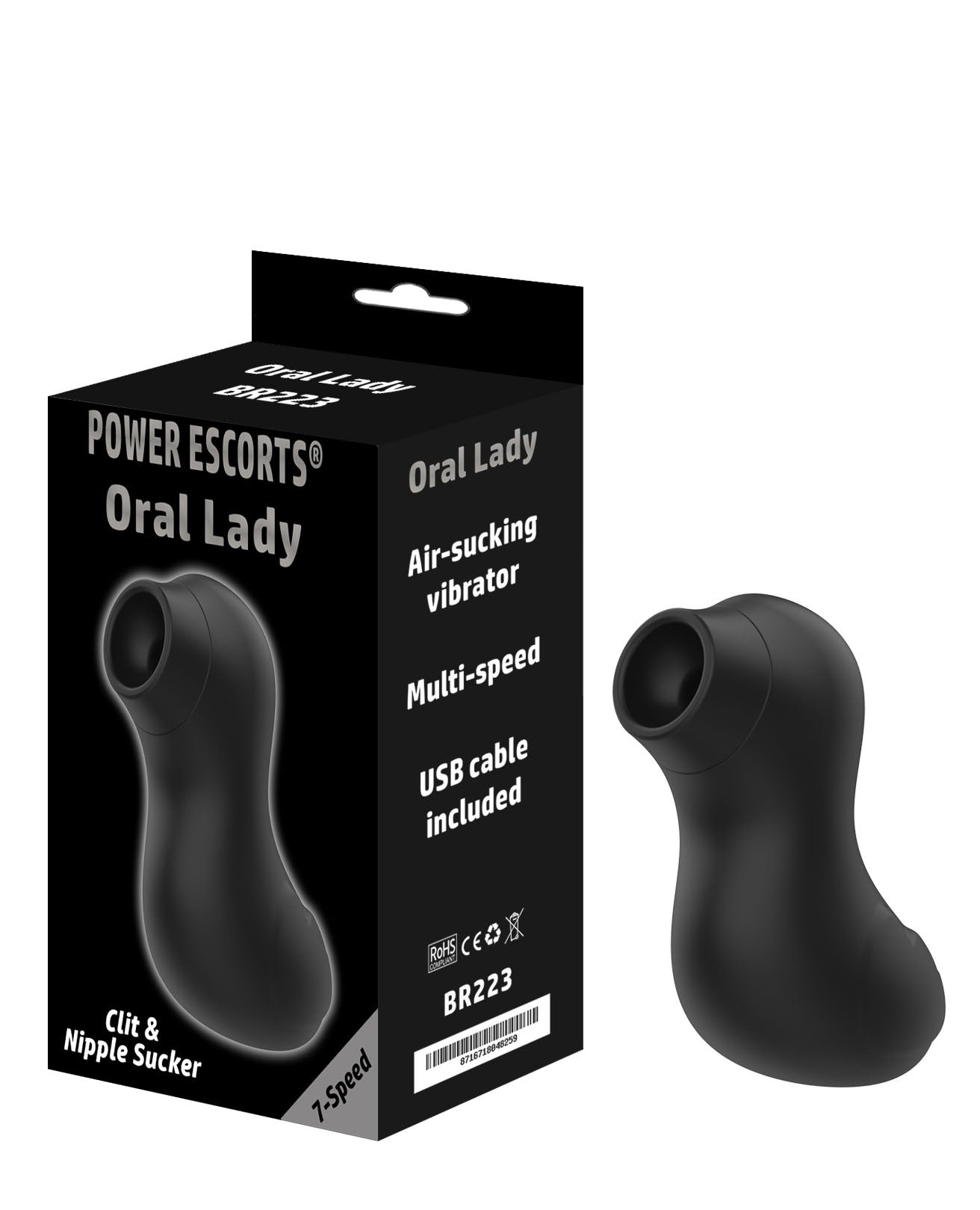 BR223 Oral Lady black air sucker vibrator
