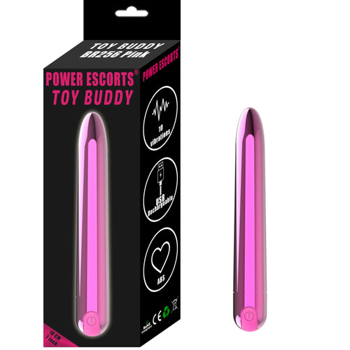 Power Escorts - BR256 - TDY Buddy - Mega size Bullet - To Do Yourselve Buddy - Rechargeable - Trendy glossy Pink - Mega size 19 CM - 10 Speed - attractive Colour box