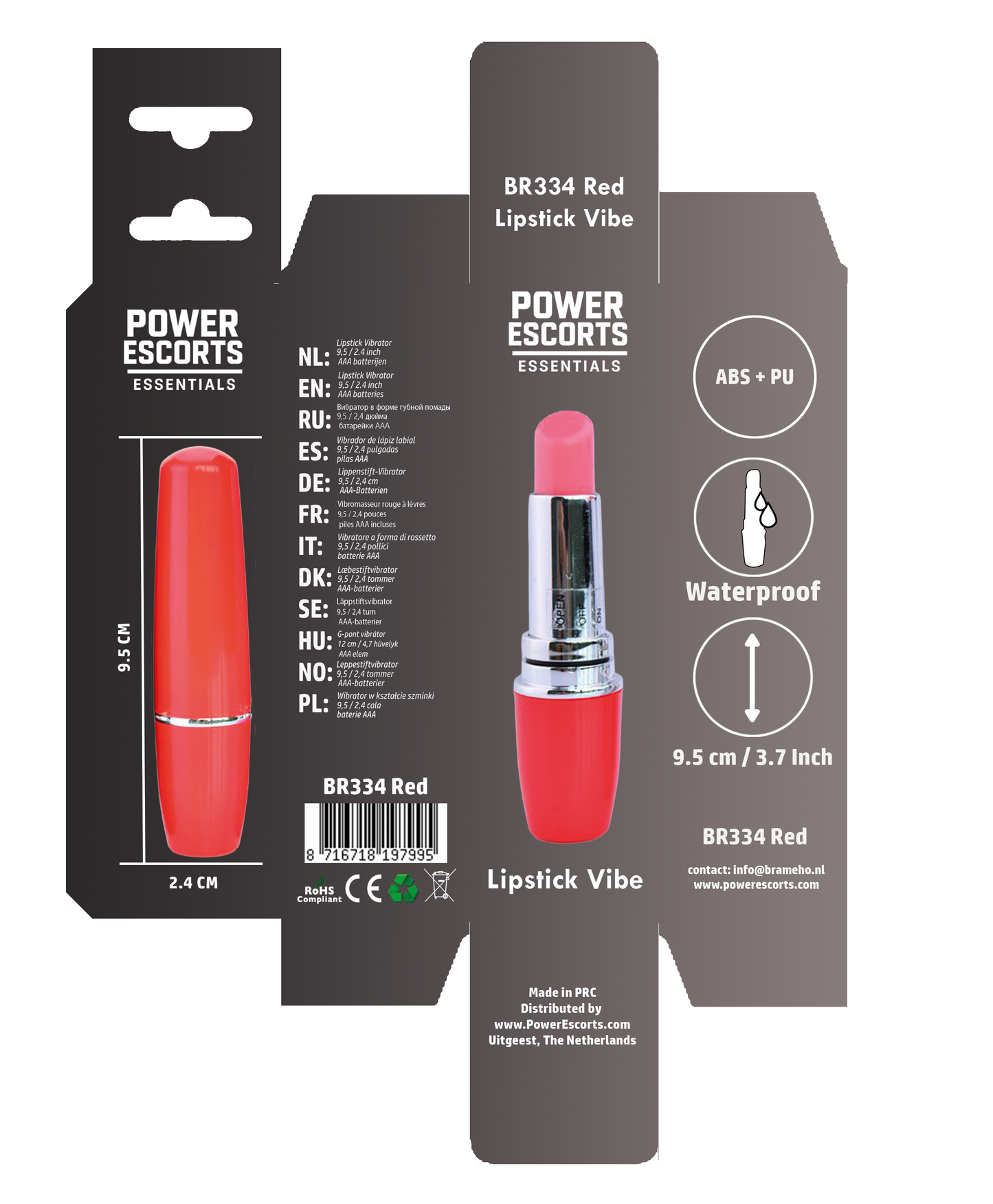 Power Escorts - BR334 Red Lipstick Vibe – Discreet Red Lipstick Vibrator | Compact & Powerful