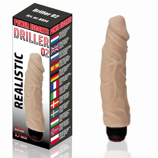 Power Escorts - BR34 - Driller 02 - Realistic Fat Vibrator 2 colours - 25 CM