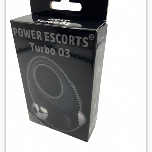 Power Escorts - BR59 -  Silicone Turbo 03 Vibrating Cockring - Black