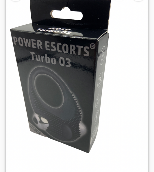 Power Escorts - BR59 - Turbo 03 Vibrating Cockring - Silicone - Black
