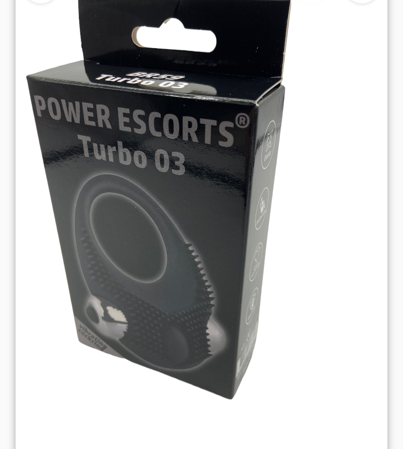 Power Escorts - BR59 -  Silicone Turbo 03 Vibrating Cockring - Black