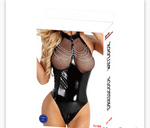Body Pleasure - TL106 - Wet Look Open Breast Body - One Size Fits Most - Colour Box